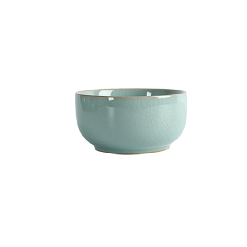 Longquan celadon tableware ice crackle rice bowls elder brother up with simple Japanese milk to use new small household soup bowls