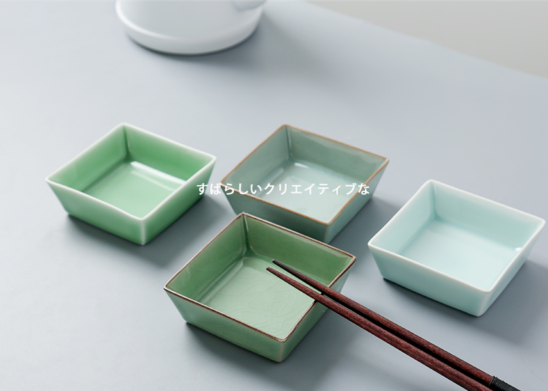 Longquan celadon flavored ice crack plate creative household vinegar dish of dried fruit little snack plate elder brother up with ceramic tableware