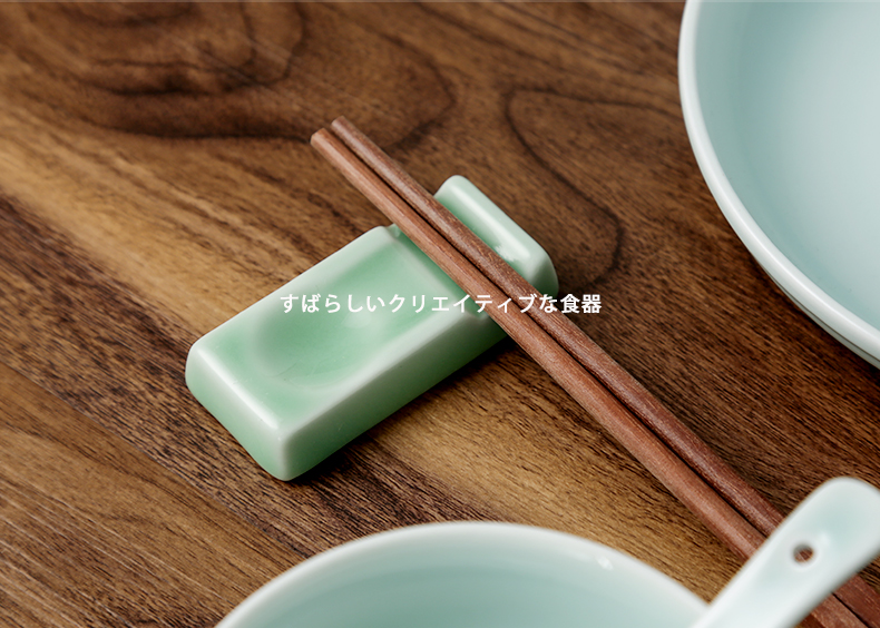 Longquan celadon chopsticks pillow chopsticks frame supporting ideas to both Chinese style hotel spoon with table ceramic tableware chopsticks pillow with