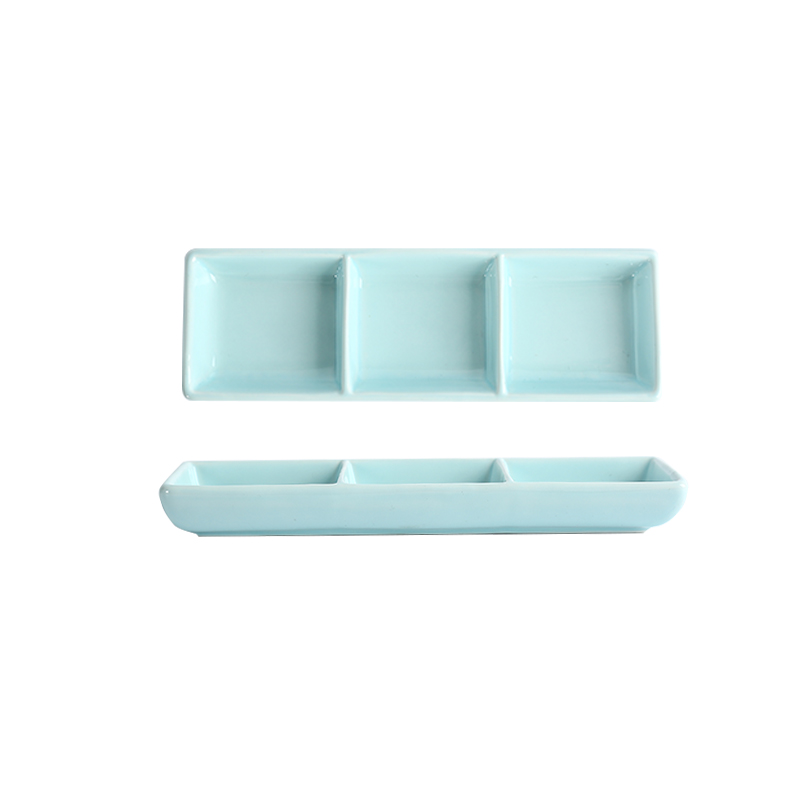 Ceramic tableware little dish rectangular frame creative dish dish dip dishes snacks soy sauce dish two 3 g plate