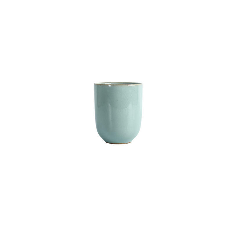 Longquan celadon teacup kung fu tea set ceramic cup noggin master cup six color sample tea cup gift pack ice to crack