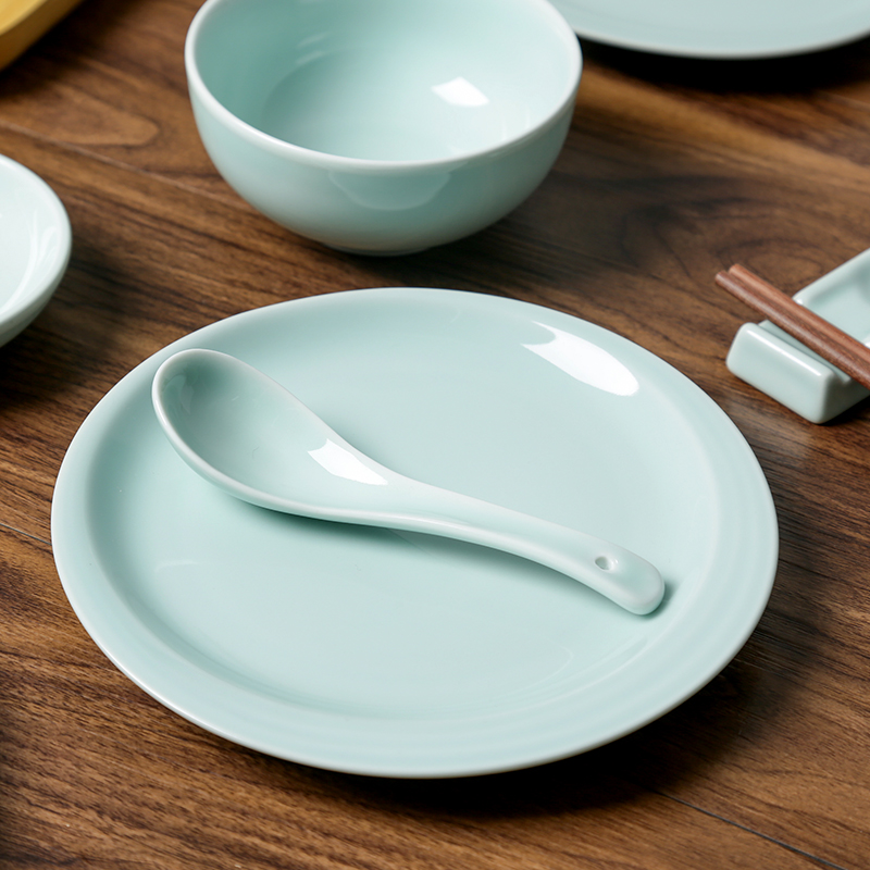 Longquan celadon dish creative new plate light round ceramic tableware contracted sushi plates of food dish