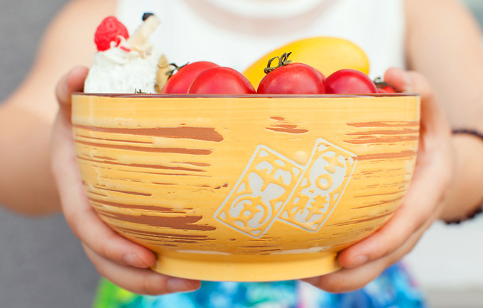 Jingdezhen and colorful propitious shells big auspicious ceramics bowl of rice noodles in soup bowl dishes cutlery set