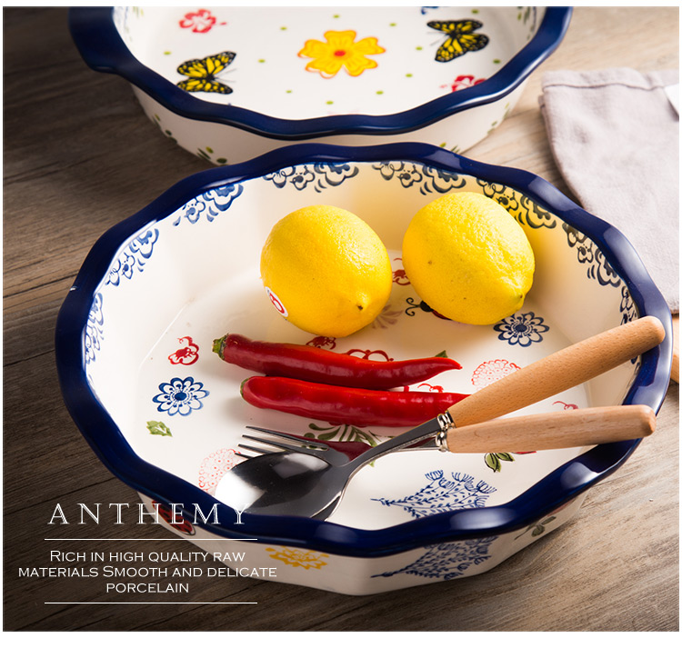 Northern wind INS pie dish put SaPan cheese baked FanPan ceramic fruit bowl sitting room creative European household move