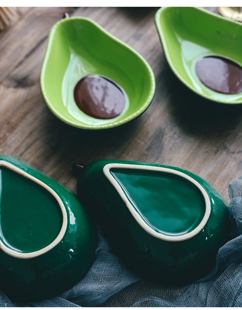 Ins Chesapeake but avocado, lovely creative ceramic plate tableware dessert snacks. The Salad bowl photo props