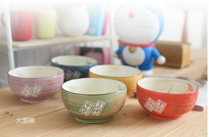 Jingdezhen and colorful propitious shells big auspicious ceramics bowl of rice noodles in soup bowl dishes cutlery set