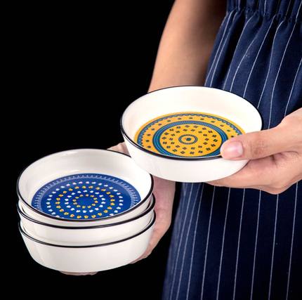 The Nordic nation wind flower ceramic dishes dish of soy sauce vinegar flavor dish household small baking bowl dessert dim sum dishes