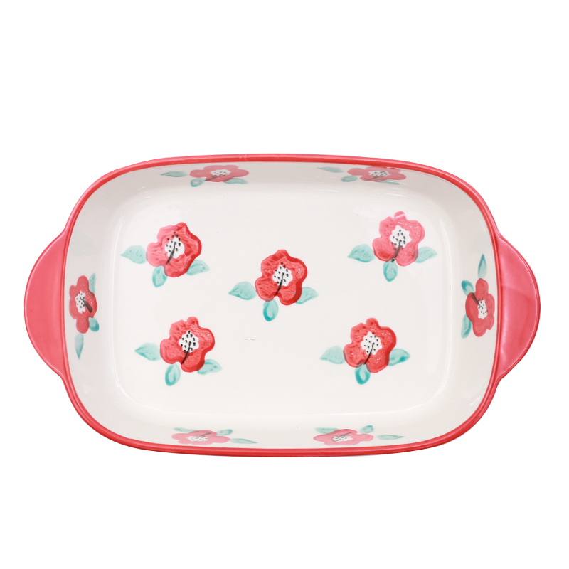 The Rural wind express little pure and fresh and candy colors with strawberry ceramic tableware girl heart home dinner plate soup bowl dish pan