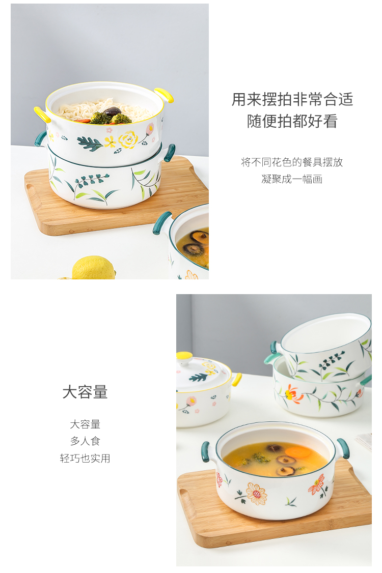 Japanese creative ears rainbow such as bowl with cover mercifully ceramic tableware salad bowl household rainbow such as bowl bowl students plant flowers