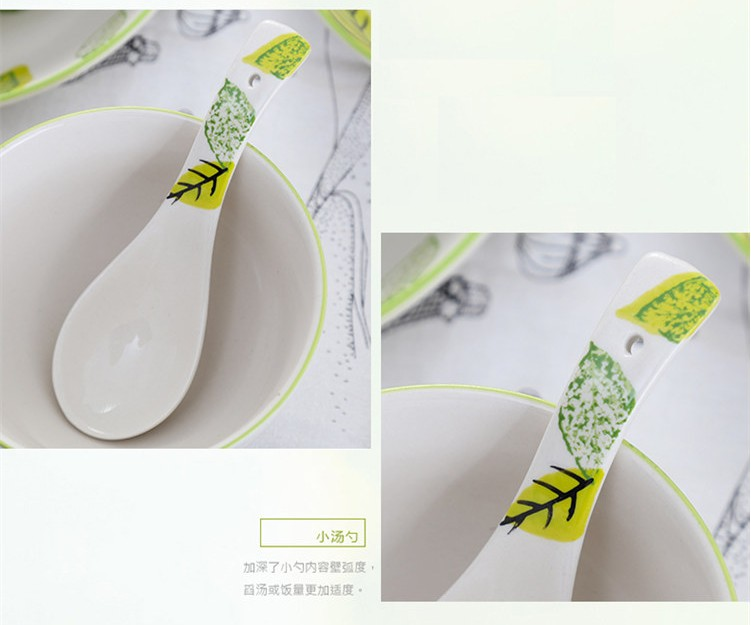 Little soup spoon, ceramic printing color spoons household utensils spoons