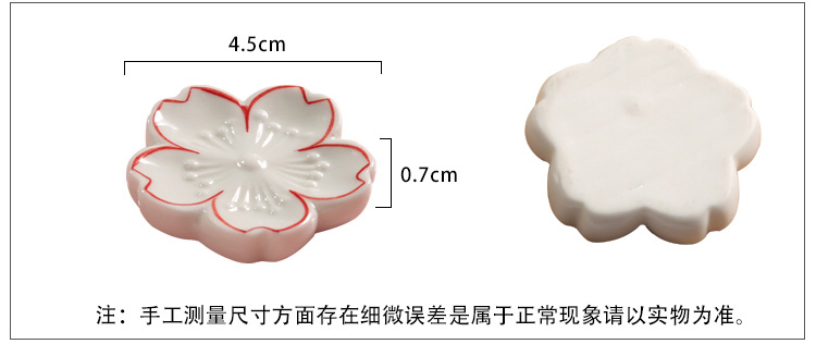 Jingdezhen romantic Japanese and wind ceramic simple but elegant Oriental cherry blossoms ceramic chopsticks chopsticks chopsticks holder parts relate hand - made hook side pillow