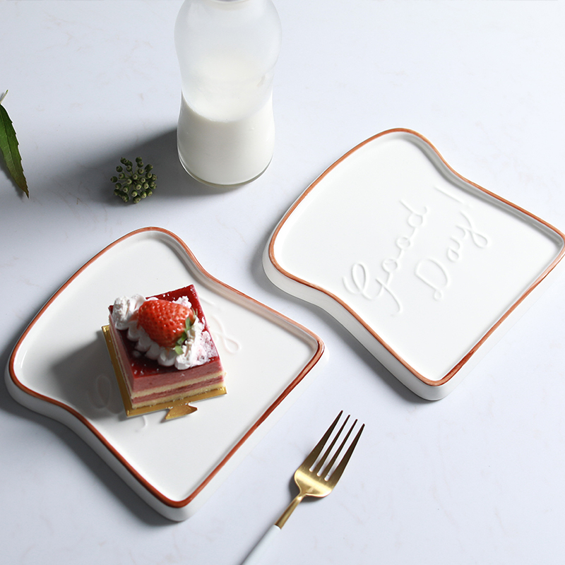 Jingdezhen GOOD DAY cream bread plate slice toast ceramic simple breakfast all the dessert plates