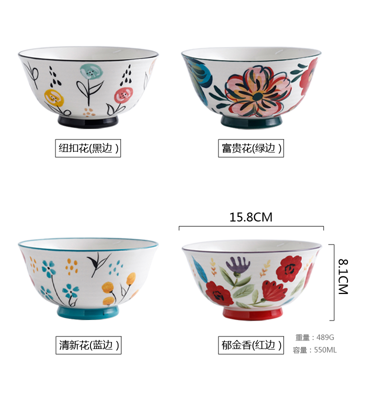 Japanese creative dishes suit household light soup bowl move key-2 luxury a single large bowl hand - made ceramic tableware chopsticks plates