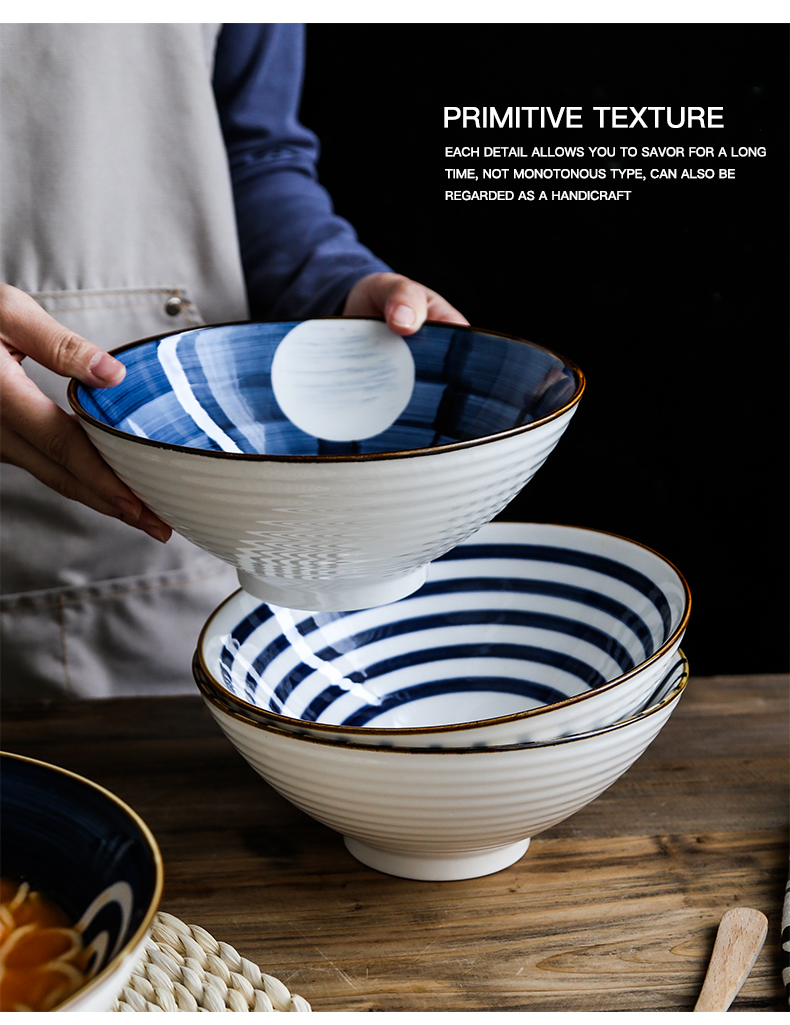 Northern wind Japanese hand - made ceramic bowl home eat rice tall bowl hat to small rainbow such as bowl bowl bowl of rice bowls horn