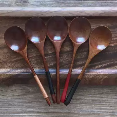 Japanese handmade nanmu couple spoon Fork rice spoon soup spoon coffee teaspoon log spoon Fork wooden tableware