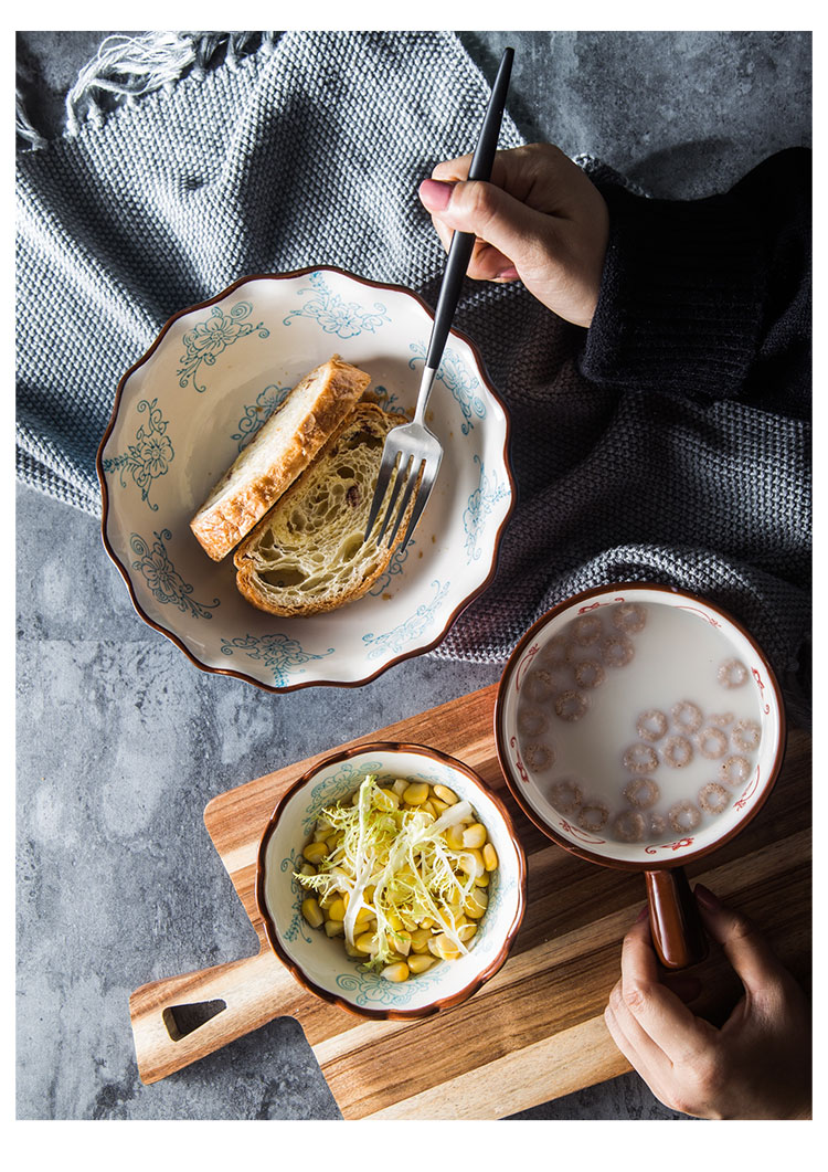 Creative European vegetable salad bowl of sugar water bowl dessert bowl ceramic bowl rice bowls bowl of soup can eat rainbow such use