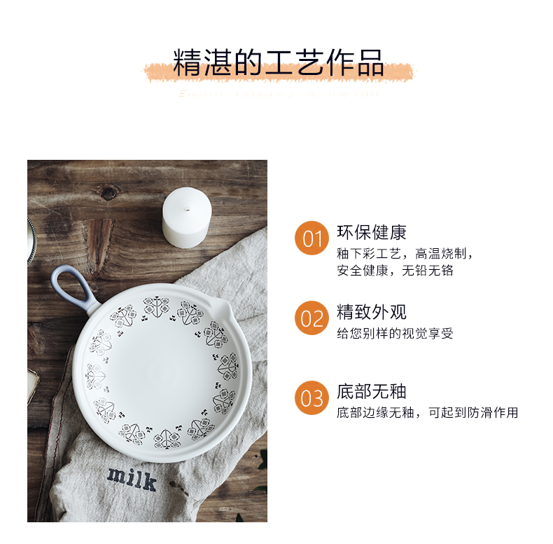 Northern wind creative Japanese retro ChanBing baking dish firing clay pan home baking dish plate