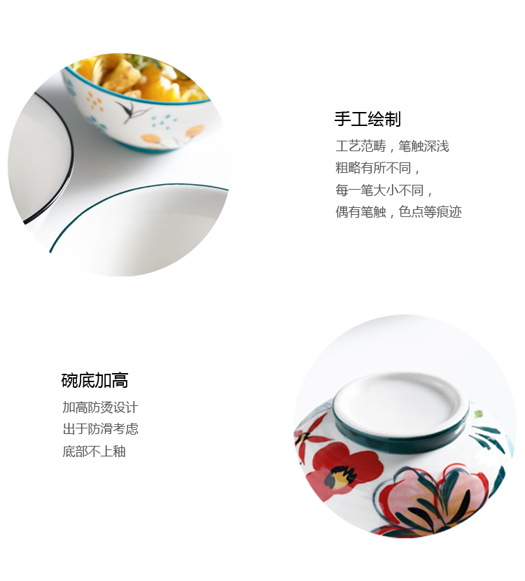 Japanese creative dishes suit household light soup bowl move key-2 luxury a single large bowl hand - made ceramic tableware chopsticks plates