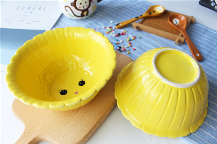 Jingdezhen express cartoon rabbit turnip ceramic bowl of snack fruit bowl dessert bowl bowl of the little white rabbit