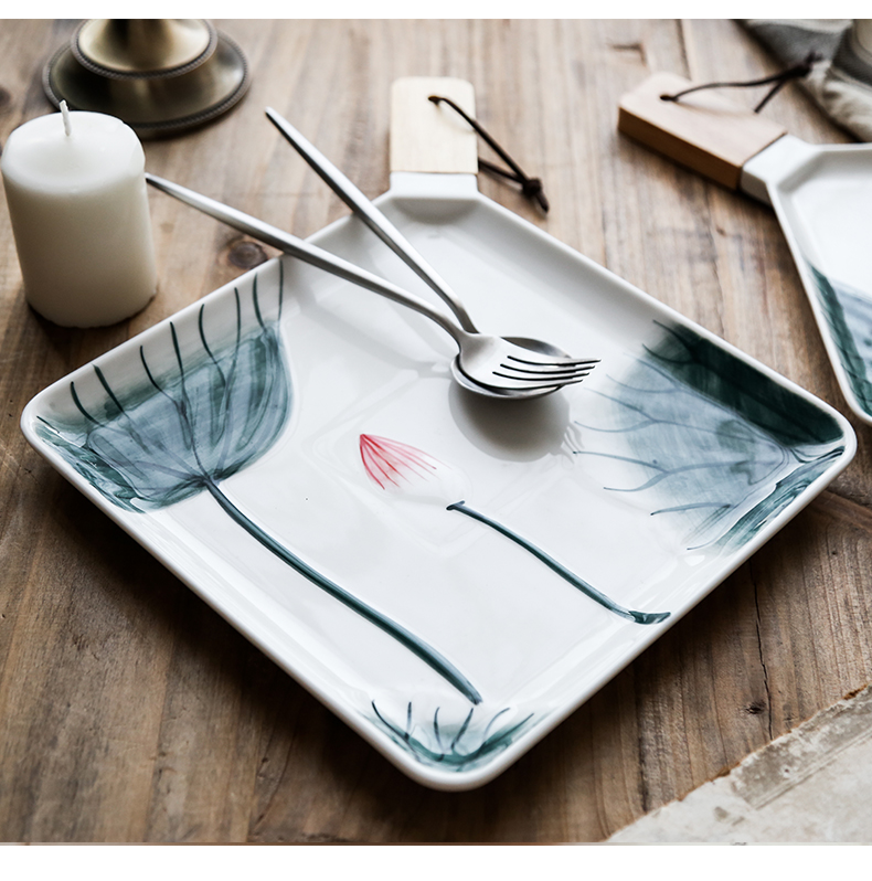 Breakfast steak dribbling wood put the plate of the new creative pendulum plate ceramic cake plate west plate dinner plate