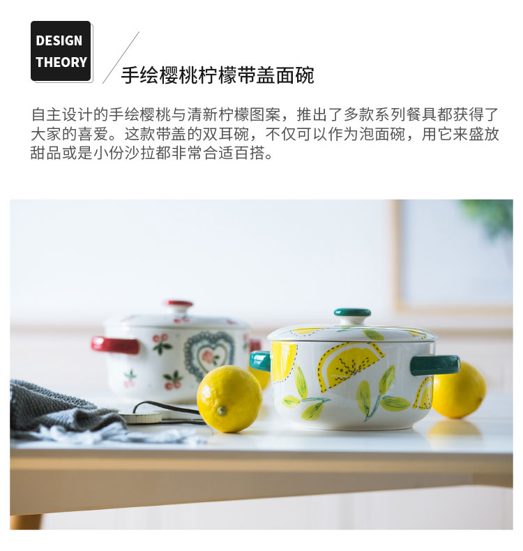 Cherry ceramics with cover small household stew water stew pot soup cup double cover the tank stew pot steamed egg dishes