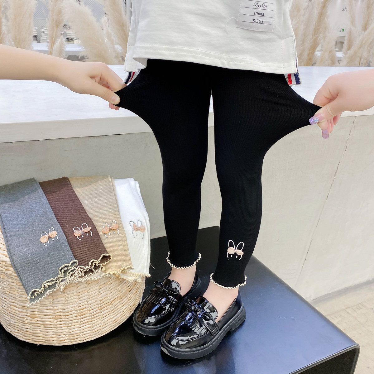 Girl inside lap pants spring autumn Korean version of the women's baby spring slim fit pants trendy children spring fit elastic pants