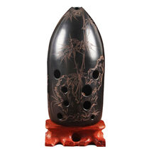 Seven-star xun ten-hole double-cavity pen holder xun professional performance exam beginner black pottery xun adult student performance