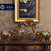 Chinese Classical extravaganza Auspicious Elephants Luck Room TV Cabinet Xuan Guan Au Style American Home Decoration Goods