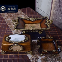 European luxury retro fruit plate three-piece living room household American coffee table ornaments Candy new Chinese decorations