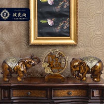 Eurostyle Chinese classical auspicious elephant blessed with three sets of living room cabinet Hyun Guan Clubhouse home Decorative Goods