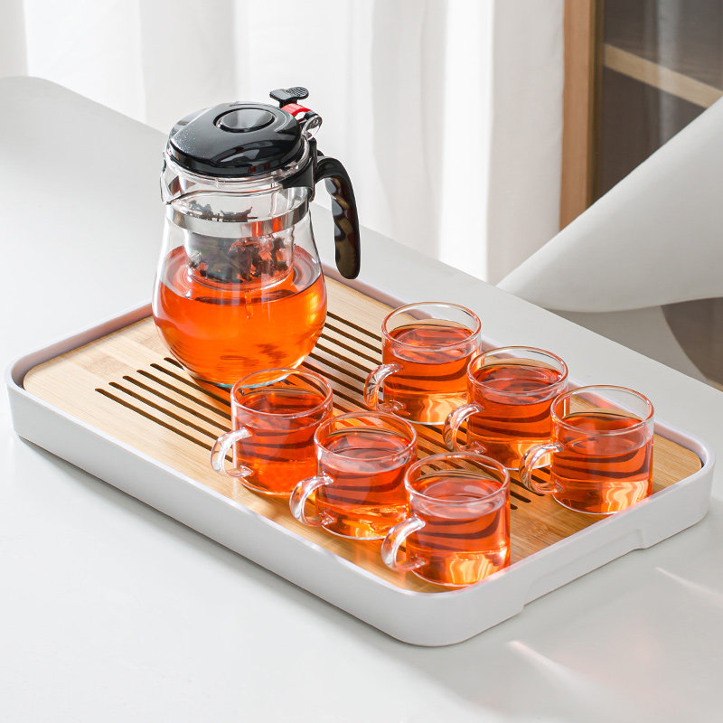 Flutter cup glass tea set brew cup tea filter cup home bubble tea pot filter punch tea pot tea brewer