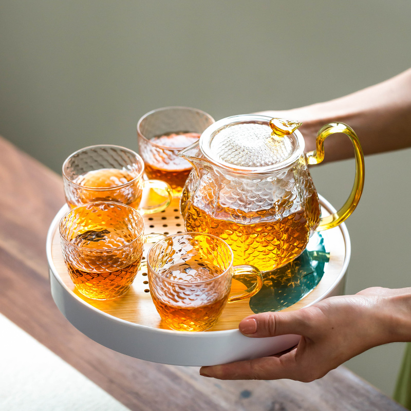 Glass Kung fu tea furniture set high temperature resistant Japanese style home minimalist teapot tea cup office will guest tea small cover