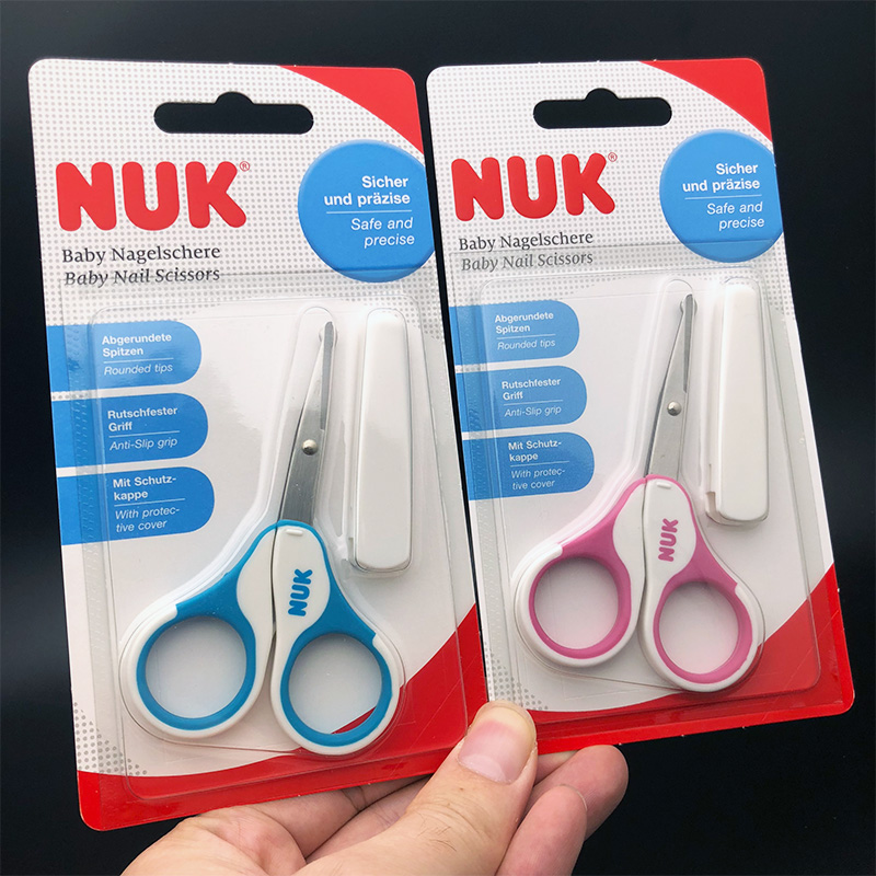 German NUK newborn baby nail clippers nail clippers baby stainless steel two-way safety round head small scissors