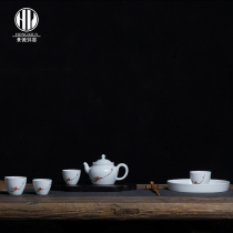 Hongyao Biyu pot Plum tea Set Jingdezhen hand-painted ceramic multicolored Gongfu tea underglaze