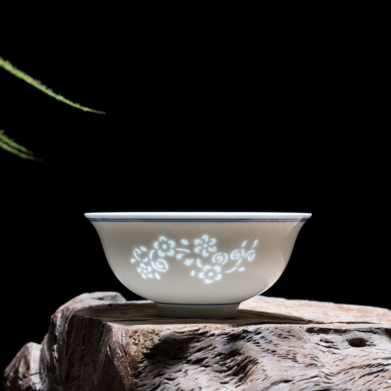 Jingdezhen Lingong Exquisite Bowls Qingflower Lingo Rice Bowls Suit Home Children Eating Bowls Cute Little Bowls Hand-painted Ceramic Bowls