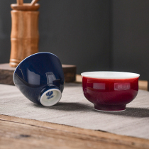 Hong Kiln Jingdezhen ceramic tea cup Teacup Lang Red glaze master cup Large capacity Kung Fu tea handmade single cup