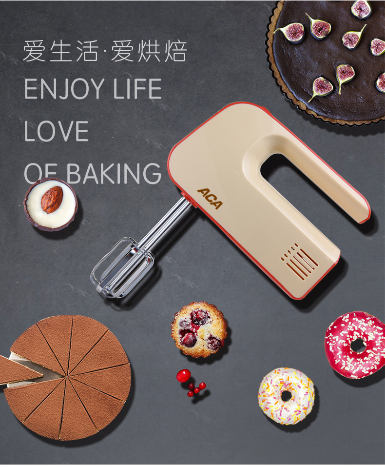 ACA AHM-P120A Điện gia dụng Dough Eggbeater Công cụ làm bánh Trứng Beater Kem 4 que - Máy trộn điện máy đánh trứng cầm tay mini