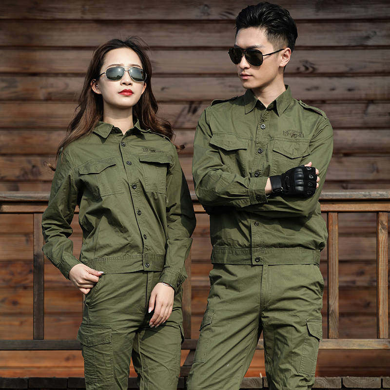 Summer thin section army green labor insurance suit men and women tooling work training work pants wear-resistant welding overalls welder