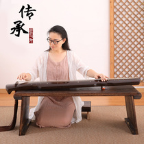 Stool folding table Zen solid wood workbench Japanese-style short resonance guqin Paulownia burning portable desk Kang table