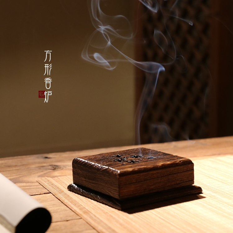 Day Style Creative Solid Wood Incense Stove Burning Tung Wood Zen Dish Incense Stove Home Indoor for Buddha Tea Road Incense Stove containing box