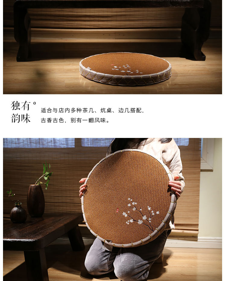 Miễn phí vận chuyển Nhật Bản futon đệm tròn cửa sổ vịnh mat tatami mat ghế mây Zen Nhật Bản - Ghế đệm / đệm Sofa đệm cho ghế gỗ