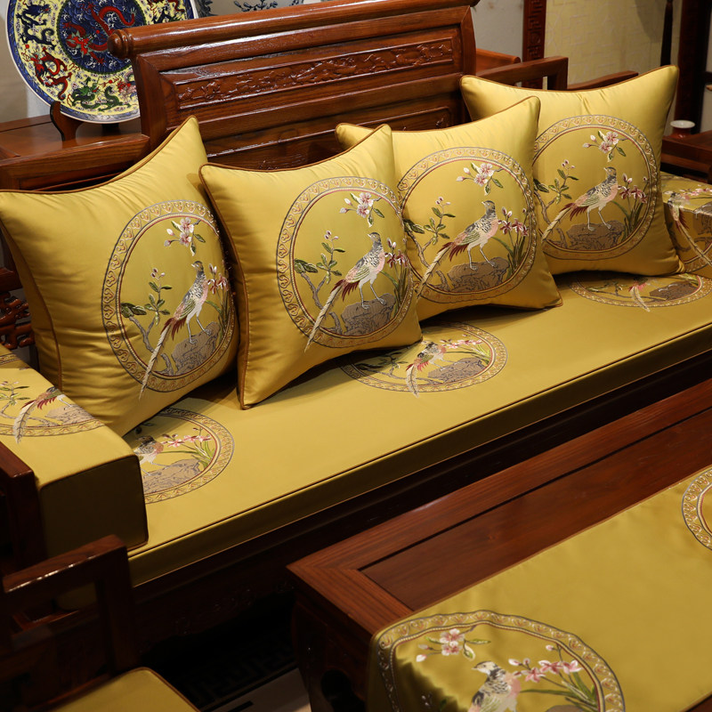 Red Wood Sofa Chair Cushion Classical Chinese Solid Wood Sofa Circle Chair Cushion Dining Chair Cushion of the Sofa Bed Cushion Sponge Customised