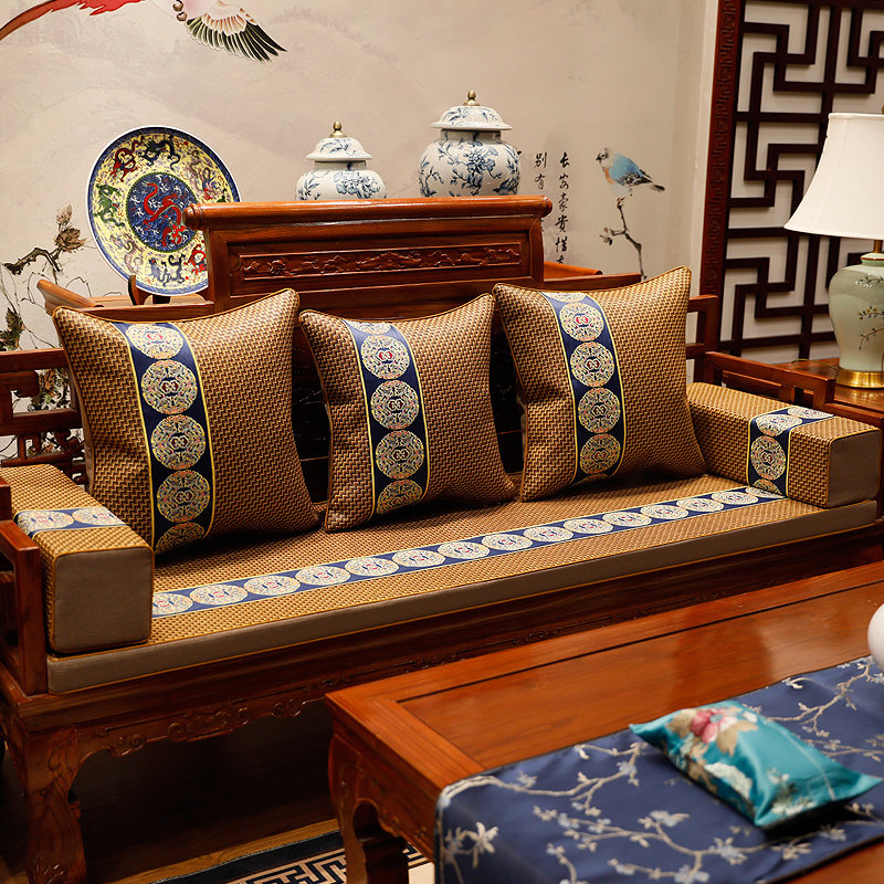 Redwood sofa cushion cool summer anti-slip and breathable solid wood furniture chair cushion summer chair