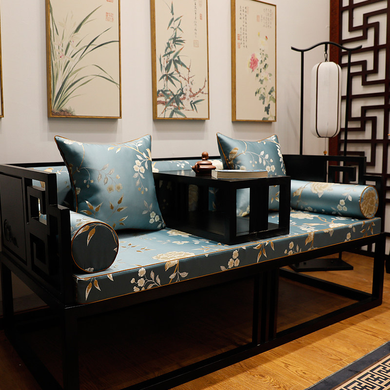 Mahogany sofa cushion classical Chinese Arhat mattress five-piece set of solid wood furniture chair washer chair cushion non-slip