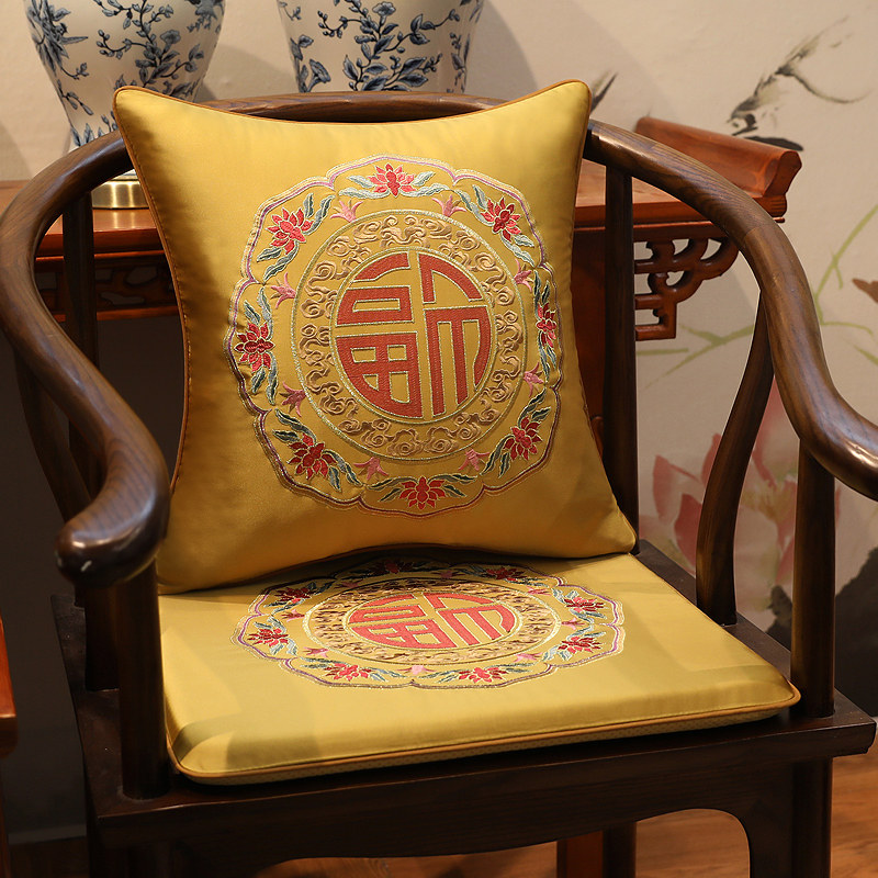 New Chinese-style chair cushion classical mahogany furniture cushion solid wood chair cushion Taishi chair ring chair tea chair dining chair custom