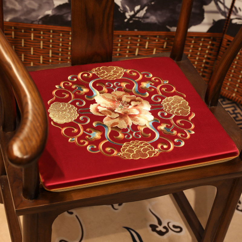 Mahogany sofa cushion Chinese classical round chair Taishi chair official hat chair cushion chair non-slip four seasons home dining chair cushion