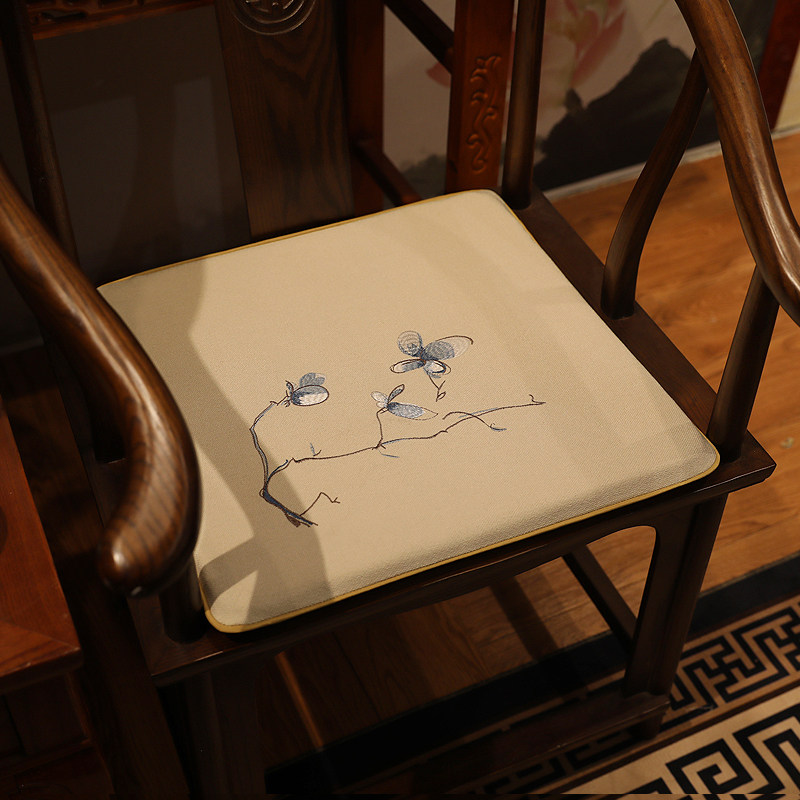 Chinese style red wood chair cushion classy solid wood furniture ring chair cushion too-chair cushion tea table sponge cushion non-slip for home