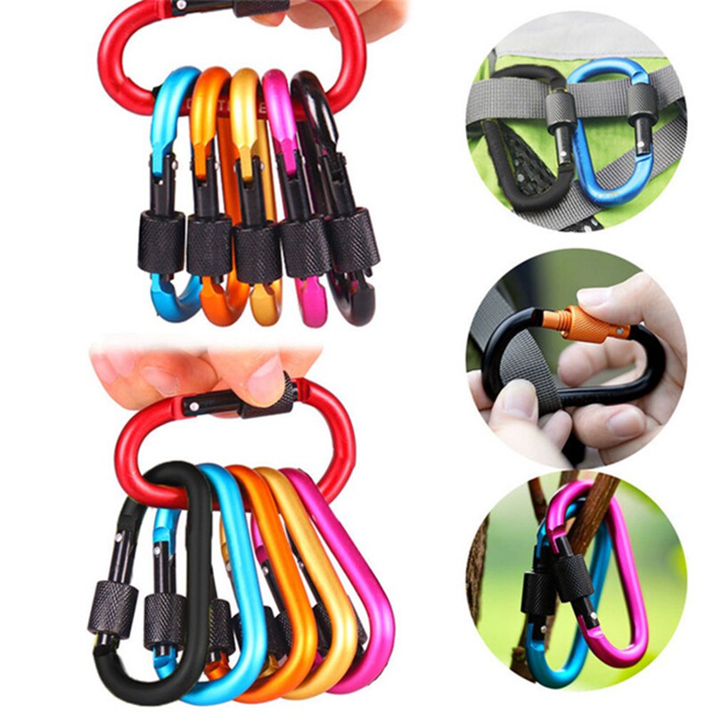 D type hanging buckle quick hanging outdoor multifunction climbing buckle equipped with hook key buckle kettle Shoulder Bag Hanging aluminium alloy