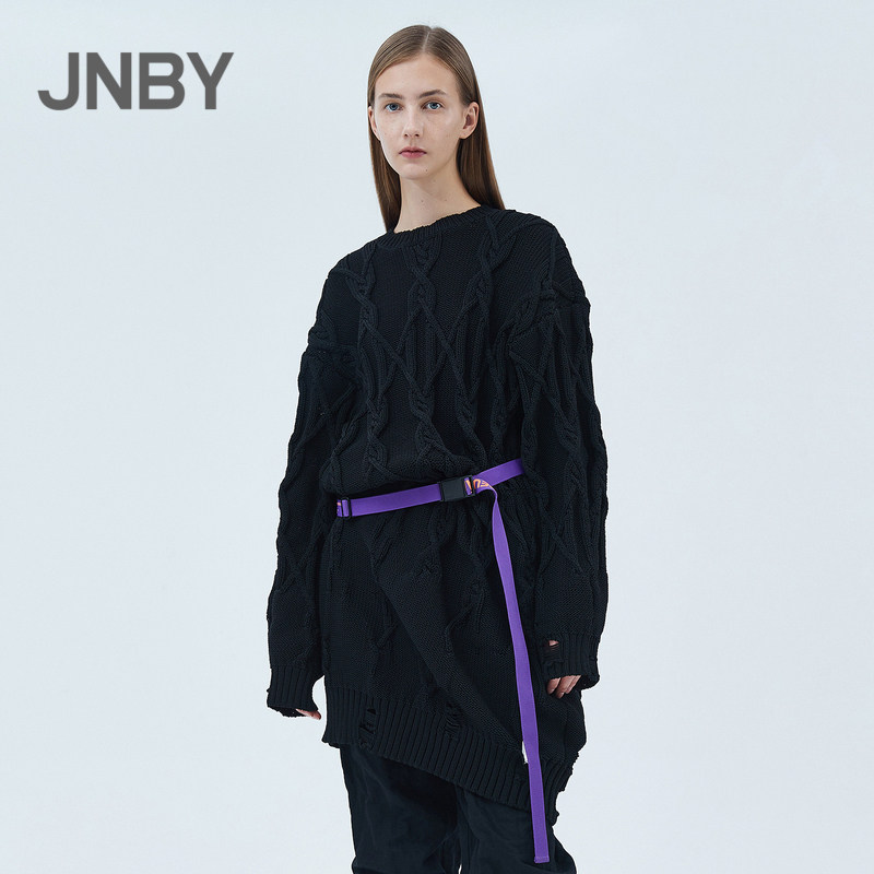 JNBY Jiangnan Buyi Ole outlets spring discount retro elegant loose twist knitted dress for women