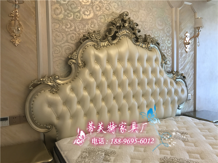 gỗ giường da tân cổ điển châu Âu khắc Mỹ sang trọng giường đôi giường hôn nhân 1,8 m 2 m giường chạm khắc công chúa - Giường mẫu giường ngủ